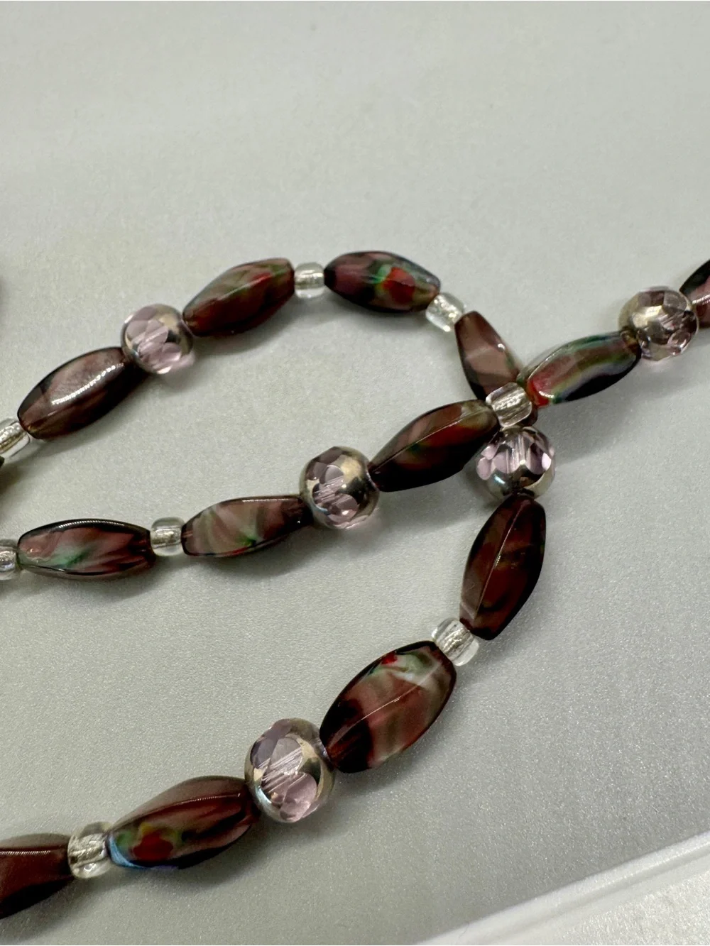 EUC Vintage Art Glass Beaded Necklace